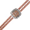 Thumbnail Image 1 of 1/3 CT. T.W. Champagne Diamond Station Bracelet in Sterling Silver with 14K Rose Gold Plate