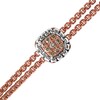 Thumbnail Image 0 of 1/3 CT. T.W. Champagne Diamond Station Bracelet in Sterling Silver with 14K Rose Gold Plate