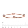 Thumbnail Image 2 of 1/3 CT. T.W. Champagne Diamond Station Bracelet in Sterling Silver with 14K Rose Gold Plate