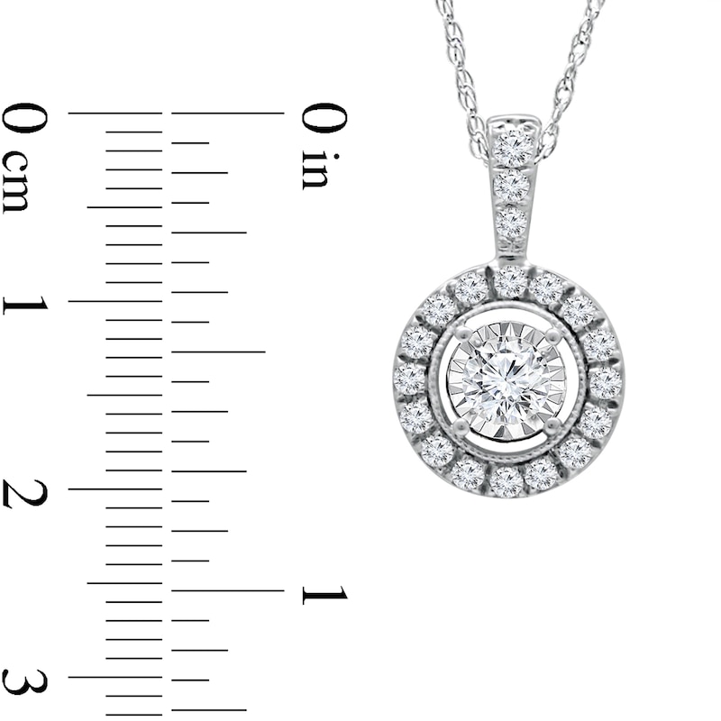 Main Image 2 of 1/10 CT. T.W. Diamond Frame Pendant in 14K White Gold