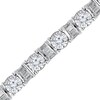 Thumbnail Image 0 of 3 CT. T.W. Baguette and Round Diamond Alternating Line Bracelet in 14K White Gold – 7.5"