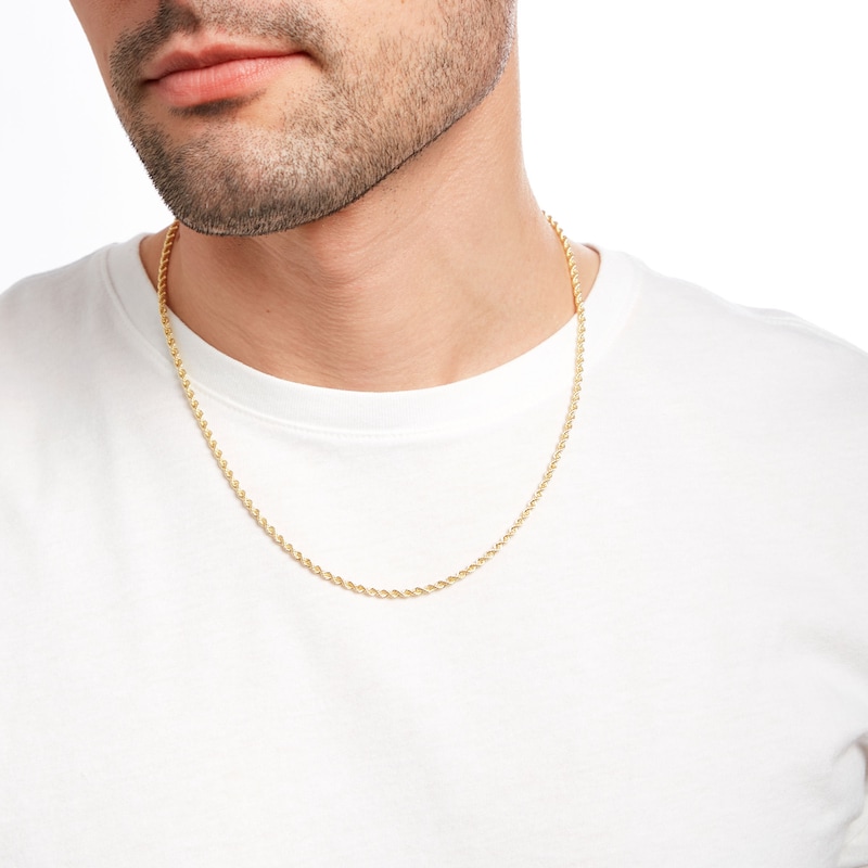 Main Image 2 of 2.7mm Rope Chain Necklace in Hollow 14K Gold - 20"