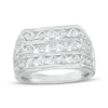 Thumbnail Image 1 of Men's 2-1/2 CT. T.W. Certified Lab-Grown Diamond Triple Row Ring in 14K White Gold (F/SI2)