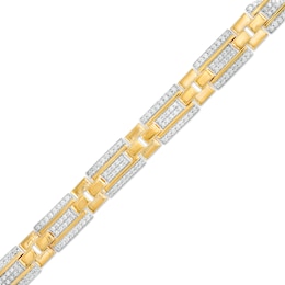 Men's 2-1/2 CT. T.W. Certified Lab-Created Diamond Multi-Row Link Bracelet in 14K Gold (F/SI2) – 8.47&quot;