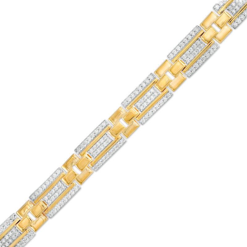 Men's 2-1/2 CT. T.W. Certified Lab-Created Diamond Multi-Row Link Bracelet in 14K Gold (F/SI2) – 8.47"