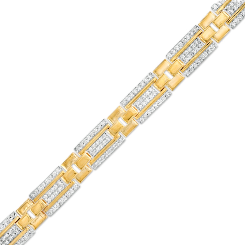 Men's 1 Ct. T.W. Diamond Double Row 14K Two-Tone Gold Bracelet