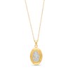 Thumbnail Image 1 of Child's Saint Christopher Oval Medallion Pendant in 14K Two-Tone Gold – 13"