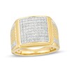 Thumbnail Image 1 of 1 CT. T.W. Square-Shaped Multi-Diamond Textured Shank Ring in 10K Gold