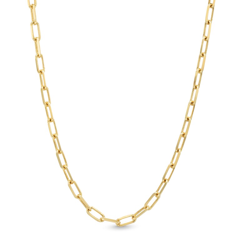 Main Image 1 of 3.5mm Paper Clip Chain Necklace in Solid 10K Gold - 18"