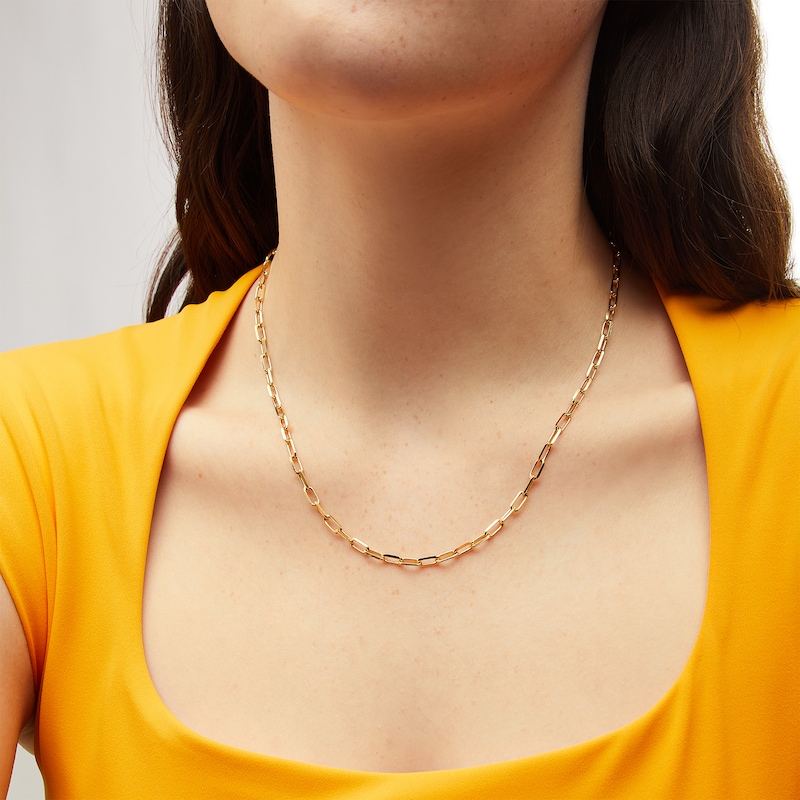 Main Image 2 of 3.5mm Paper Clip Chain Necklace in Solid 10K Gold - 18"