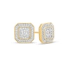 Thumbnail Image 1 of 3/4 CT. T.W. Certified Cushion-Shaped Lab-Grown Multi-Diamond Frame Stud Earrings in 14K Gold (F/SI2)