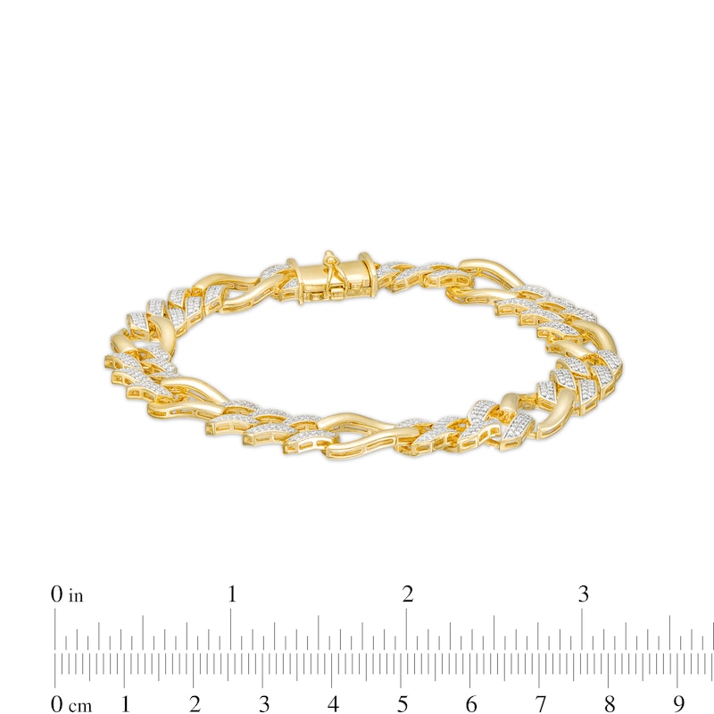 Tateossian Men's Diamond Giza Yellow Gold Clasp Leather Bracelet –  Upscaleman