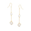 Thumbnail Image 0 of EFFY™ Collection Cultured Freshwater Pearl and Clover-Shaped Mother-of-Pearl Drop Earrings in 14K Gold