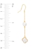 Thumbnail Image 2 of EFFY™ Collection Cultured Freshwater Pearl and Clover-Shaped Mother-of-Pearl Drop Earrings in 14K Gold