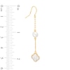 Thumbnail Image 3 of EFFY™ Collection Freshwater Cultured Pearl and Clover-Shaped Mother-of-Pearl Drop Earrings in 14K Gold