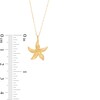Thumbnail Image 3 of Polished and Beaded Starfish Pendant in 10K Gold – 17"