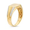 Thumbnail Image 3 of Men's 1/5 CT. T.W. Diamond Border Concave Shank Signet Ring in 10K Gold
