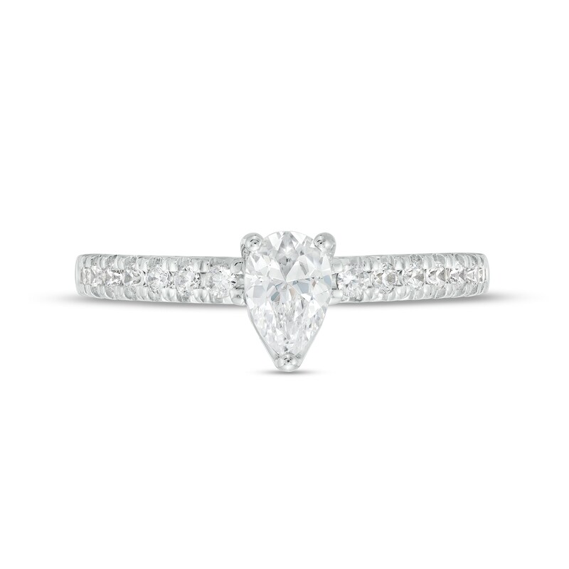 Main Image 4 of Vera Wang Love Collection 3/4 CT. T.W. Pear-Shaped Diamond Engagement Ring in 14K White Gold