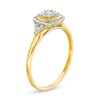 Thumbnail Image 3 of 1/5 CT. T.W. Cushion-Shaped Multi-Diamond Milgrain Promise Ring in 10K Gold