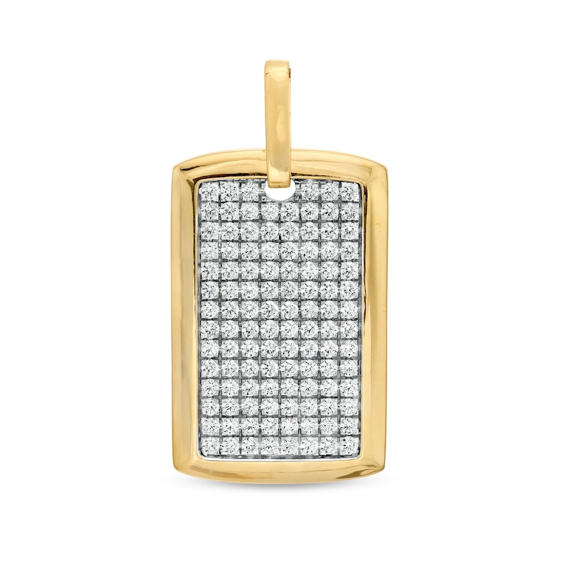 Main Image 1 of 3-1/3 CT. T.W. Certified Lab-Grown Diamond Dog Tag Necklace Charm in 14K Gold
