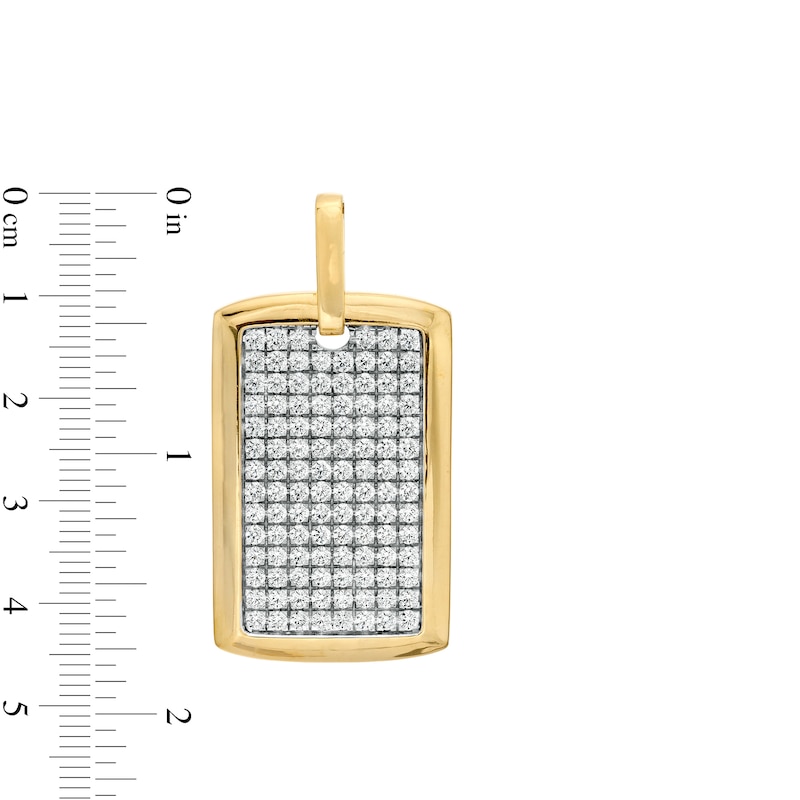 Main Image 2 of 3-1/3 CT. T.W. Certified Lab-Grown Diamond Dog Tag Necklace Charm in 14K Gold