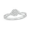 Thumbnail Image 0 of 1/4 CT. T.W. Diamond Frame Twist Shank Promise Ring in 10K White Gold