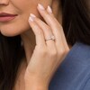 Thumbnail Image 2 of 1/5 CT. T.W. Multi-Diamond Oval Frame Scallop Edge Promise Ring in 10K White Gold