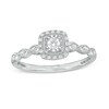 Thumbnail Image 1 of 1/5 CT. T.W. Diamond Square Frame Scallop Shank Vintage-Style Promise Ring in 10K White Gold