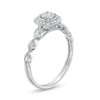Thumbnail Image 2 of 1/5 CT. T.W. Diamond Square Frame Scallop Shank Vintage-Style Promise Ring in 10K White Gold