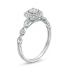 Thumbnail Image 3 of 1/5 CT. T.W. Diamond Square Frame Scallop Shank Vintage-Style Promise Ring in 10K White Gold