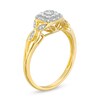 Thumbnail Image 2 of 1/5 CT. T.W. Multi-Diamond Square Frame Split Shank Leaf-Sides Flower Promise Ring in 10K Gold