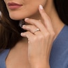 Thumbnail Image 2 of 1/6 CT. T.W. Multi-Diamond Square Frame Tapered Teardrop Shank Promise Ring in Sterling Silver