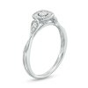 Thumbnail Image 2 of 1/6 CT. T.W. Multi-Diamond Square Frame Tapered Teardrop Shank Promise Ring in Sterling Silver