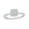 Thumbnail Image 0 of 1/5 CT. T.W. Multi-Diamond Square Frame Milgrain Twist Shank Promise Ring in 10K White Gold