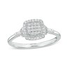 Thumbnail Image 1 of 1/5 CT. T.W. Multi-Diamond Square Frame Heart-Sides Promise Ring in 10K White Gold