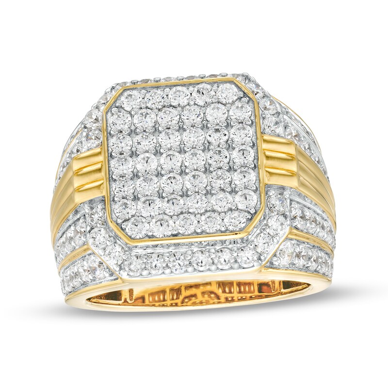 Main Image 1 of 3-1/3 CT. T.W. Certified Square-Shaped Lab-Grown Multi-Diamond Frame Ring in 14K Gold (F/SI2)