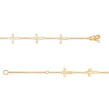 Thumbnail Image 3 of 1/8 CT. T.W. Diamond Sideways Gothic-Style Cross Station Bracelet in 10K Gold – 7.25"