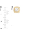 Thumbnail Image 3 of 1/2 CT. T.W. Cushion-Shaped Multi-Diamond Frame Vintage-Style Stud Earrings in 10K Gold