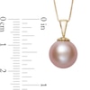 Thumbnail Image 2 of 11.0-12.0mm Pink Freshwater Cultured Pearl Pendant in 14K Gold