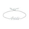 Thumbnail Image 1 of 1/4 CT. T.W. Diamond Cursive "bride" Bolo Bracelet in Sterling Silver – 9.5"