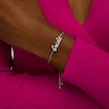 Thumbnail Image 2 of 1/4 CT. T.W. Diamond Cursive "bride" Bolo Bracelet in Sterling Silver – 9.5"