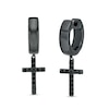 Thumbnail Image 1 of Vera Wang Men 3/8 CT. T.W. Black Diamond Cross Drop Earrings in Sterling Silver with Black Ruthenium