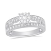 Thumbnail Image 1 of 1/2 CT. T.W. Multi-Diamond Vintage-Style Triple Row Ring in 10K White Gold