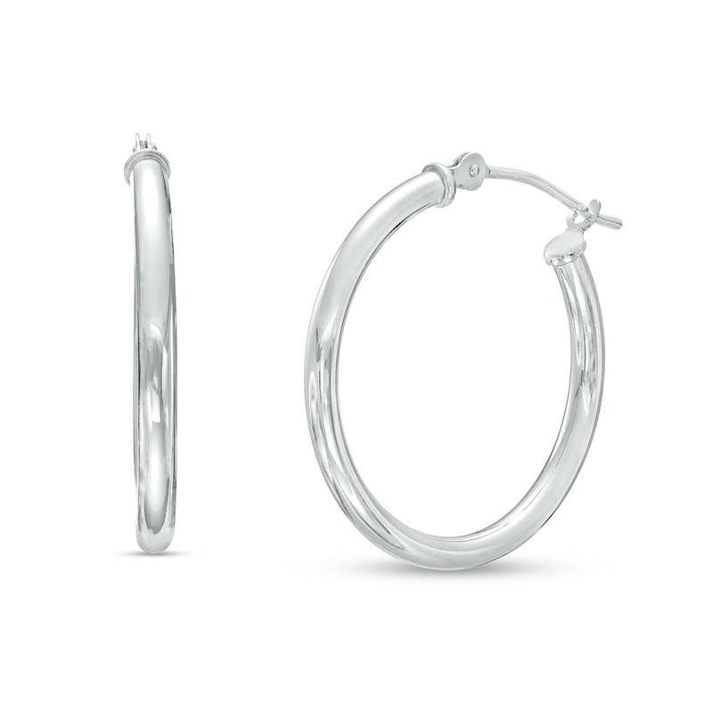 Main Image 1 of 23.0mm Tube Hoop Earrings in 14K White Gold