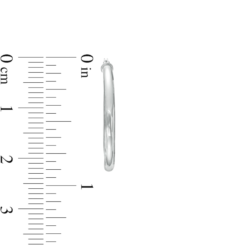 Main Image 3 of 23.0mm Tube Hoop Earrings in 14K White Gold