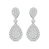 Thumbnail Image 1 of 1-1/2 CT. T.W. Pear-Shaped Multi-Diamond Frame Drop Earrings in 14K White Gold