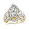 Thumbnail Image 1 of 2 CT. T.W. Multi-Diamond Frame Multi-Row Teardrop Engagement Ring in 14K Gold