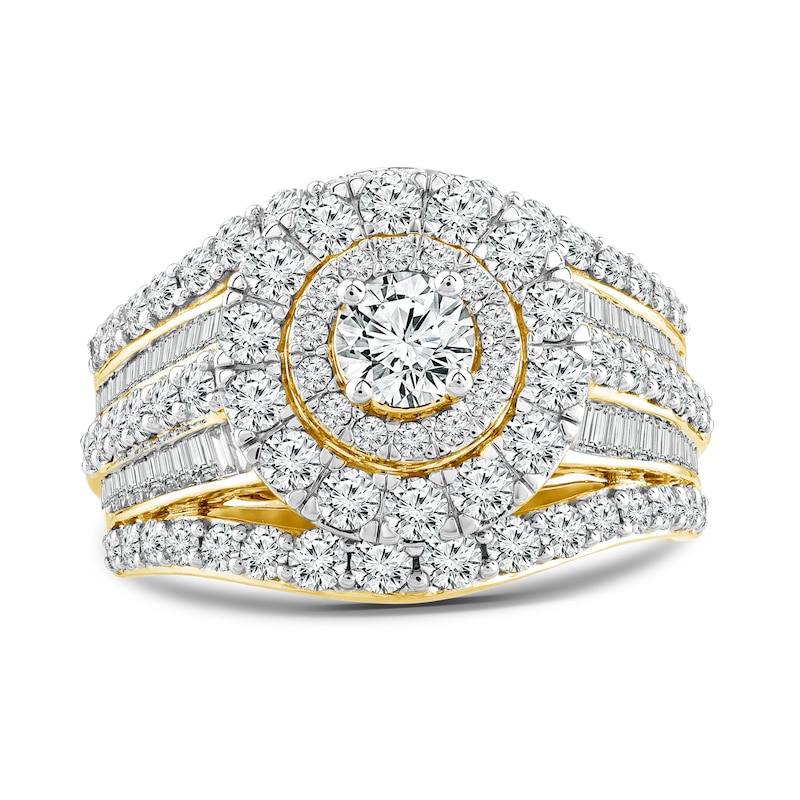 Main Image 1 of 2 CT. T.W. Diamond Double Frame Multi-Row Engagement Ring in 14K Gold