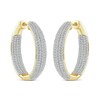 Thumbnail Image 1 of 2 CT. T.W. Diamond Multi-Row Inside-Out Hoop Earrings in 14K Gold