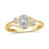 Thumbnail Image 1 of Cherished Promise Collection™ 1/5 CT. T.W. Oval Diamond Frame Heart Sides Bypass Promise Ring in 10K Gold